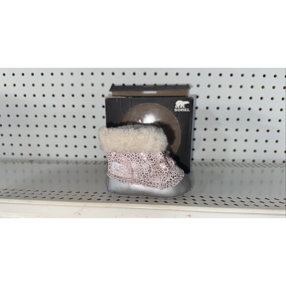 Sorel Caribootie II Girls Baby Infant Winter Crib Booties Size 3 (6-12 Months) - Picture 1 of 8